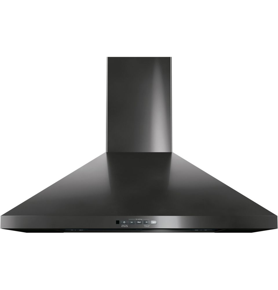 GE GE 30inch WallMount Pyramid Chimney Hood Black Stainless The