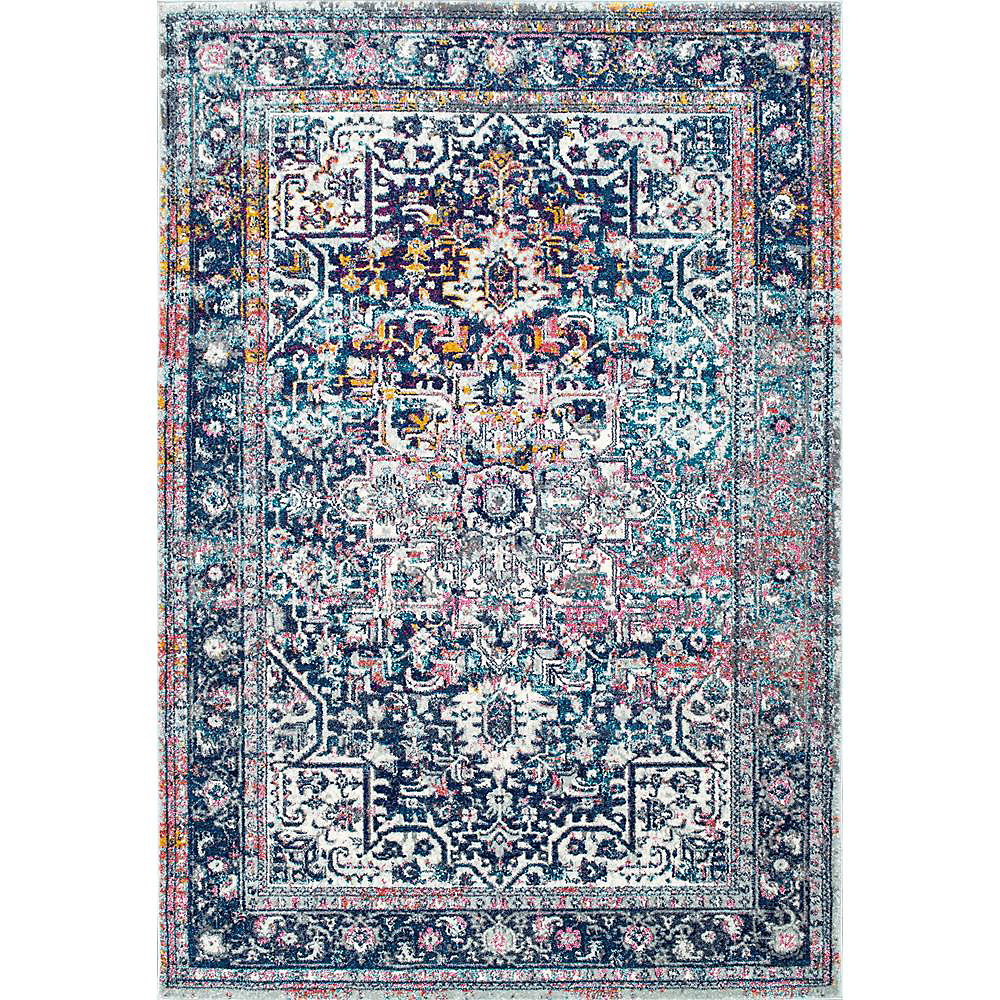 Persian Vintage Raylene Blue 9 Ft 10 Inch X 14 Indoor Area Rug