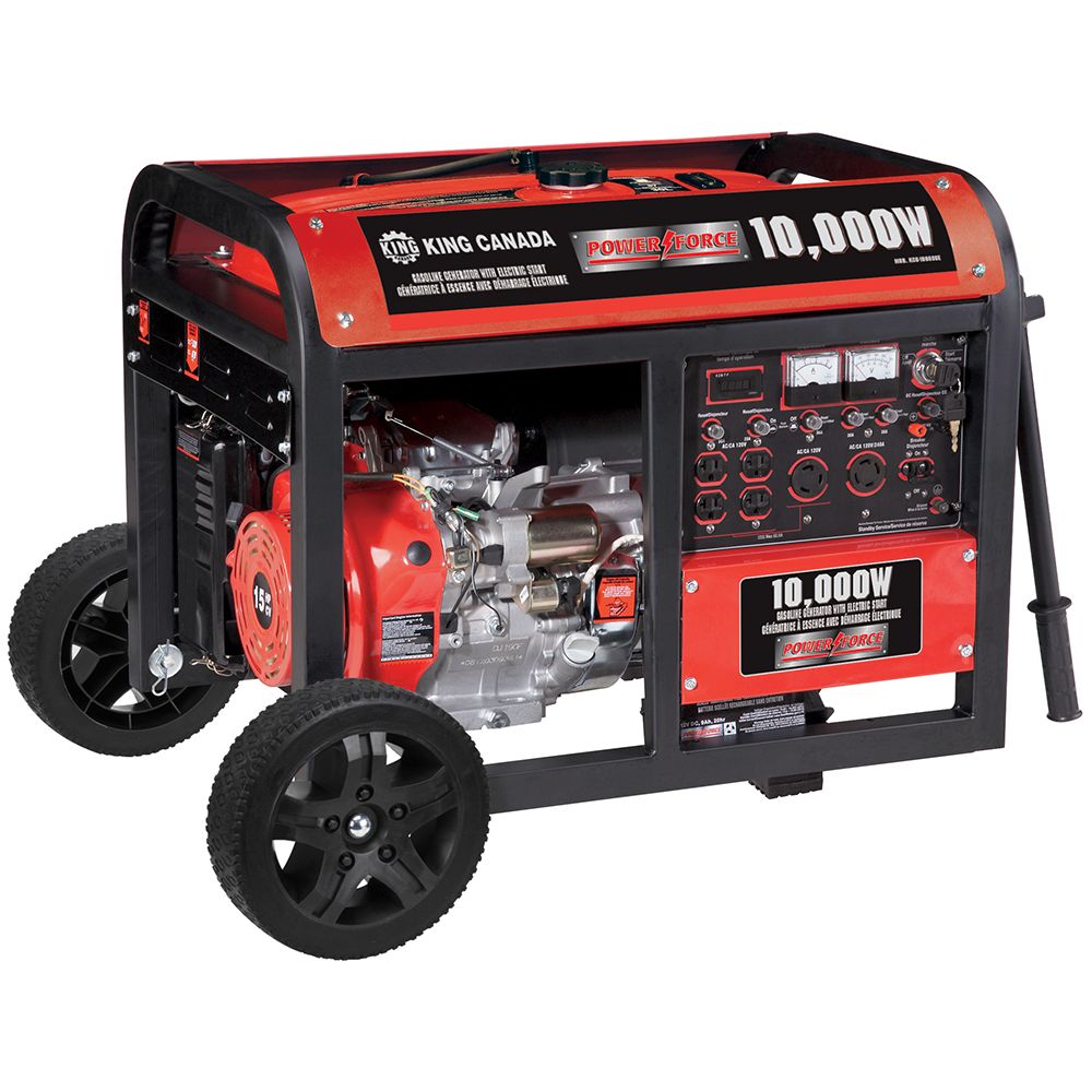 Power Force Gasoline Generator With Electric Start And Wheel Kit 10,000 ...