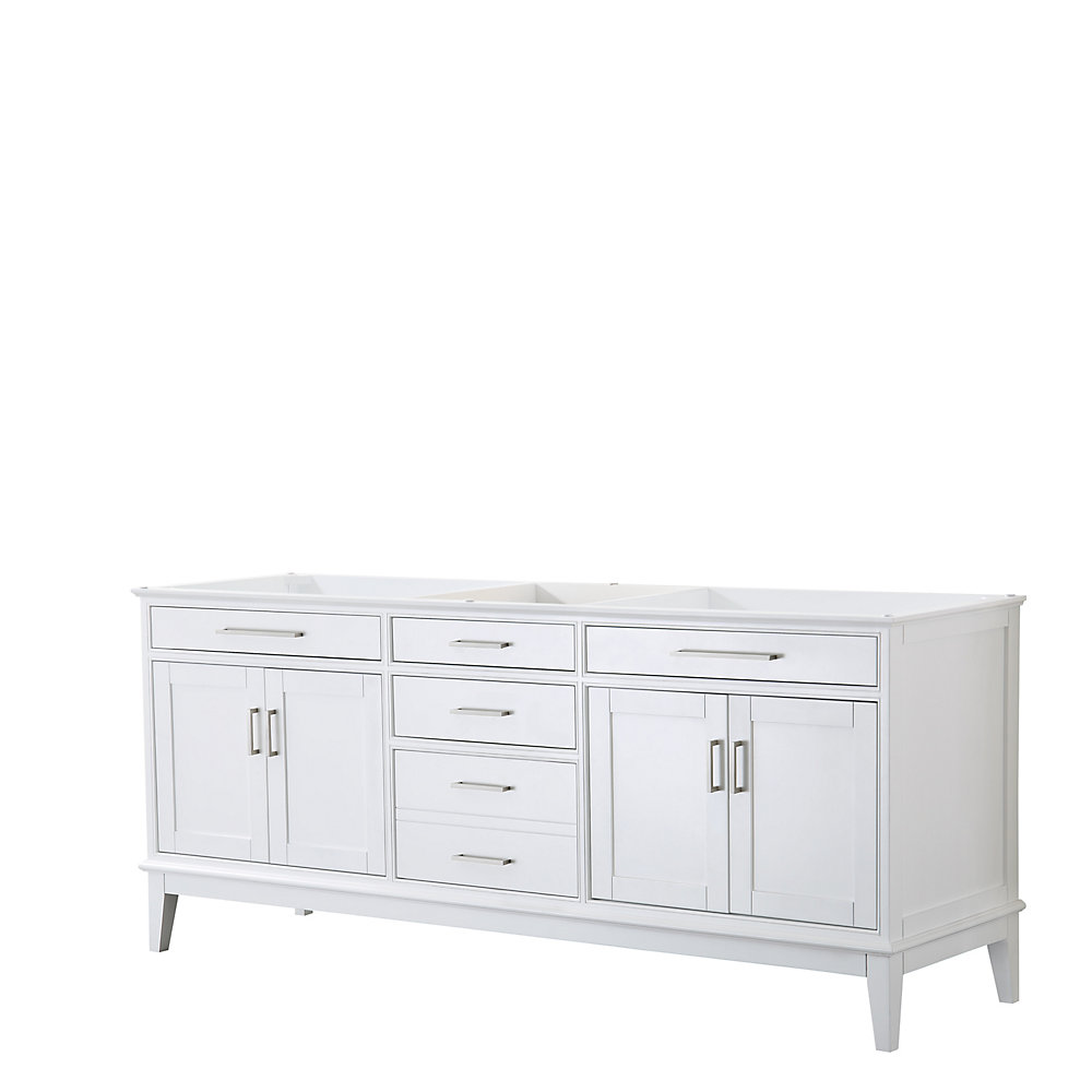 Margate 80 Inch Double Vanity In White No Countertop Sink Mirror