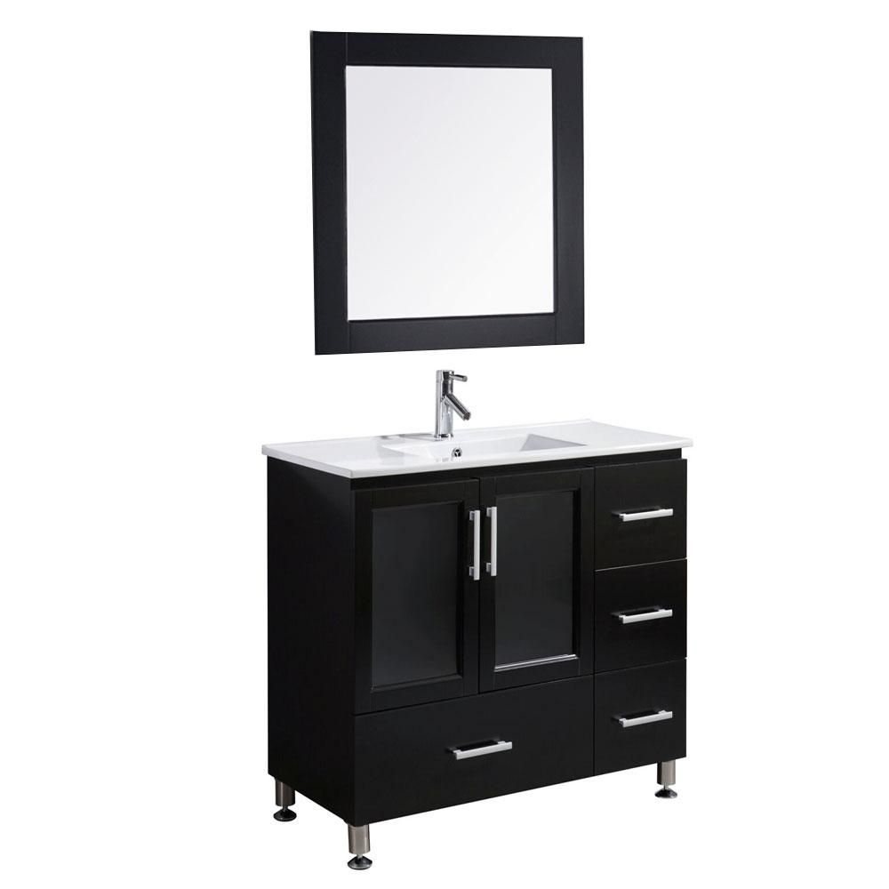 Design Element Stanton 36 inch Single Vanity in Espresso with Matching