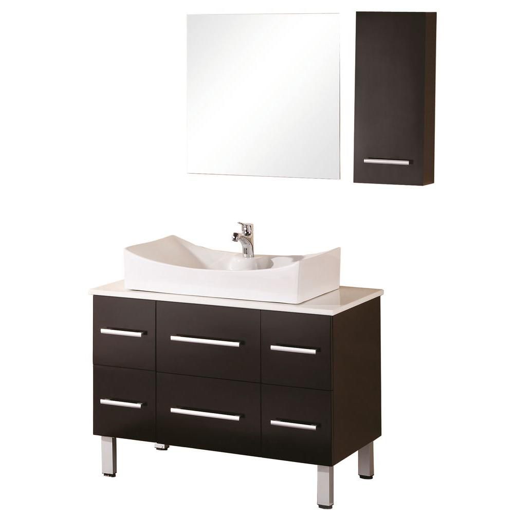 Design Element Paris 36 inch Single Vanity in Espresso with Matching