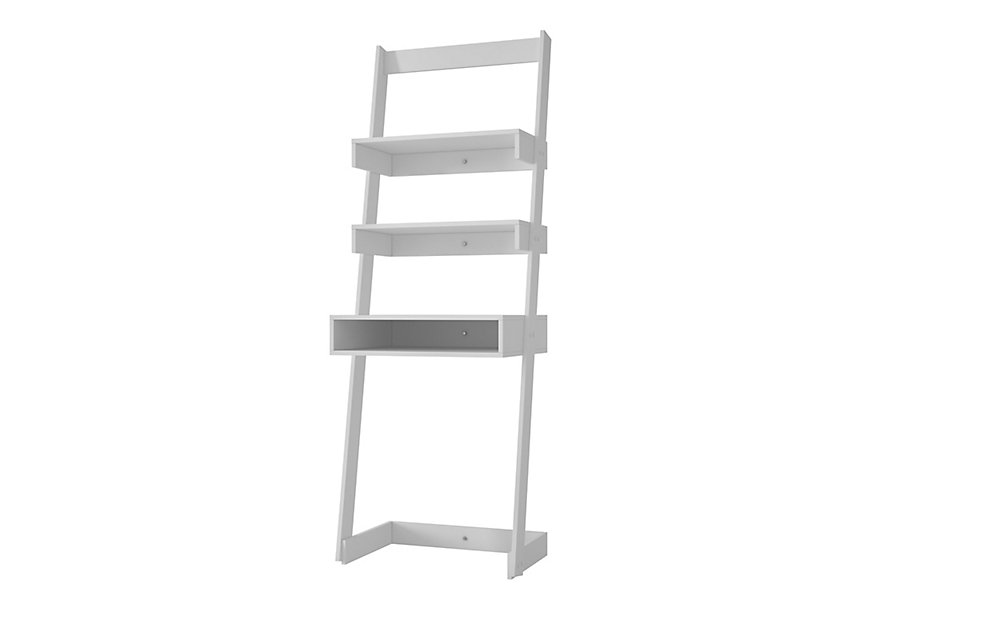 Carpina Ladder Desk With 2 Shelves In White