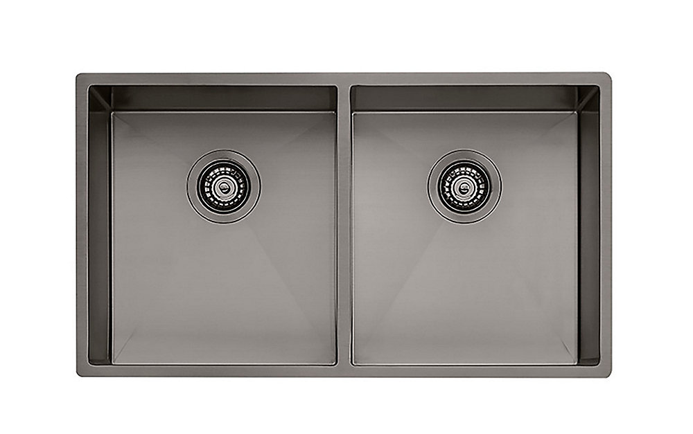 Stainless Steel Double Bowl Universal Mount Sink In Metal 31 Inch X 17 5 8
