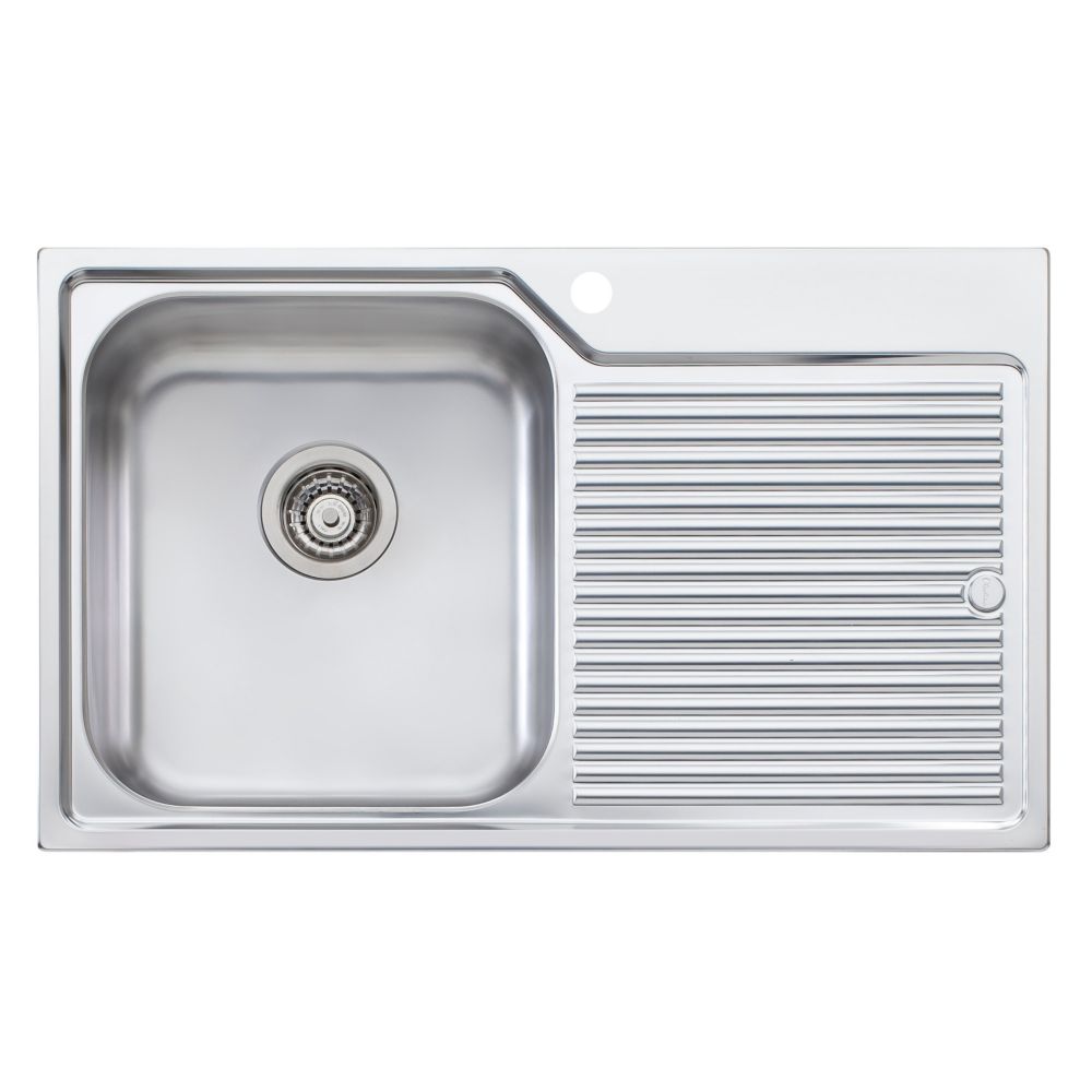 Single Bowl Universal Mount With Integral Left Drainboard 32 25 Inch X 19 75 Inch X 8 Inch