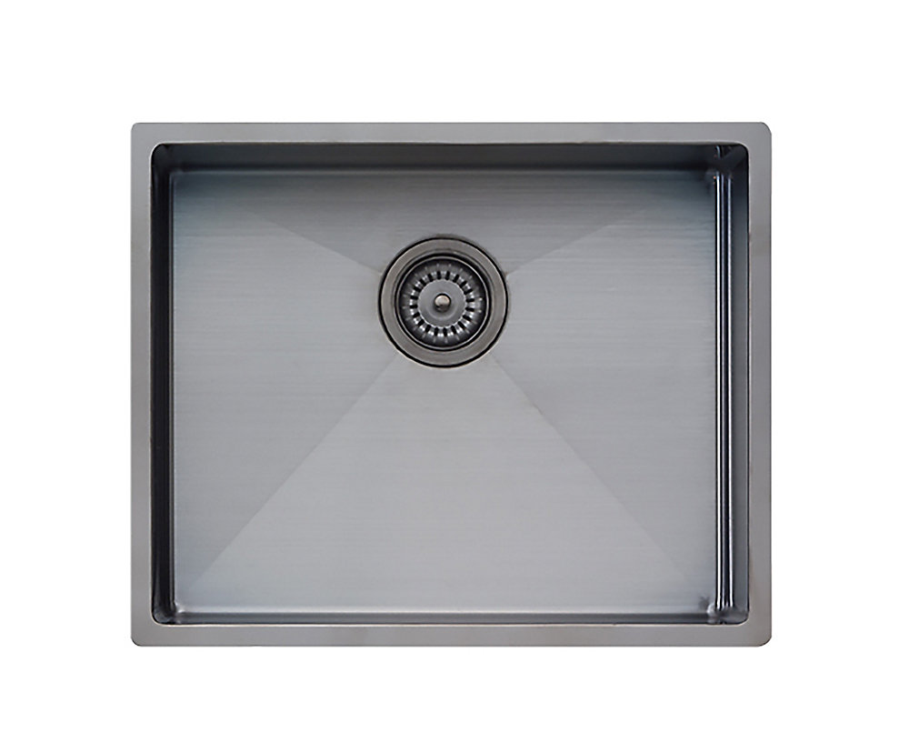 Stainless Steel Single Bowl Universal Mount Sink In Gunmetal 21 25 Inch X 17 25 Inch X 8 Inch