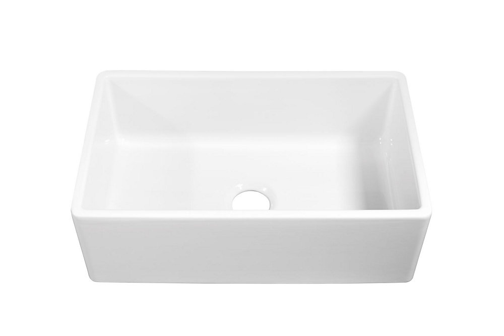 Bradstreet Ii All In One Undermount Fireclay 30 Inch 1 Hole Single Bowl Kitchen Sing In Crisp White