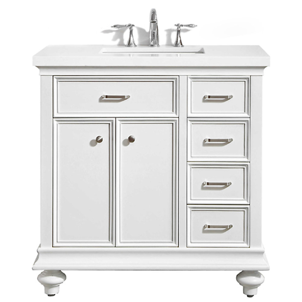 Vinnova Charlotte 36 Inch Vanity In White With Carrara