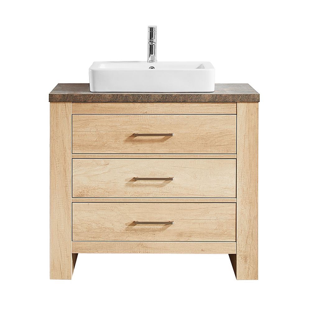 Vinnova Alpine 36 inch Single Vanity in Glacier Canyon Oak with White