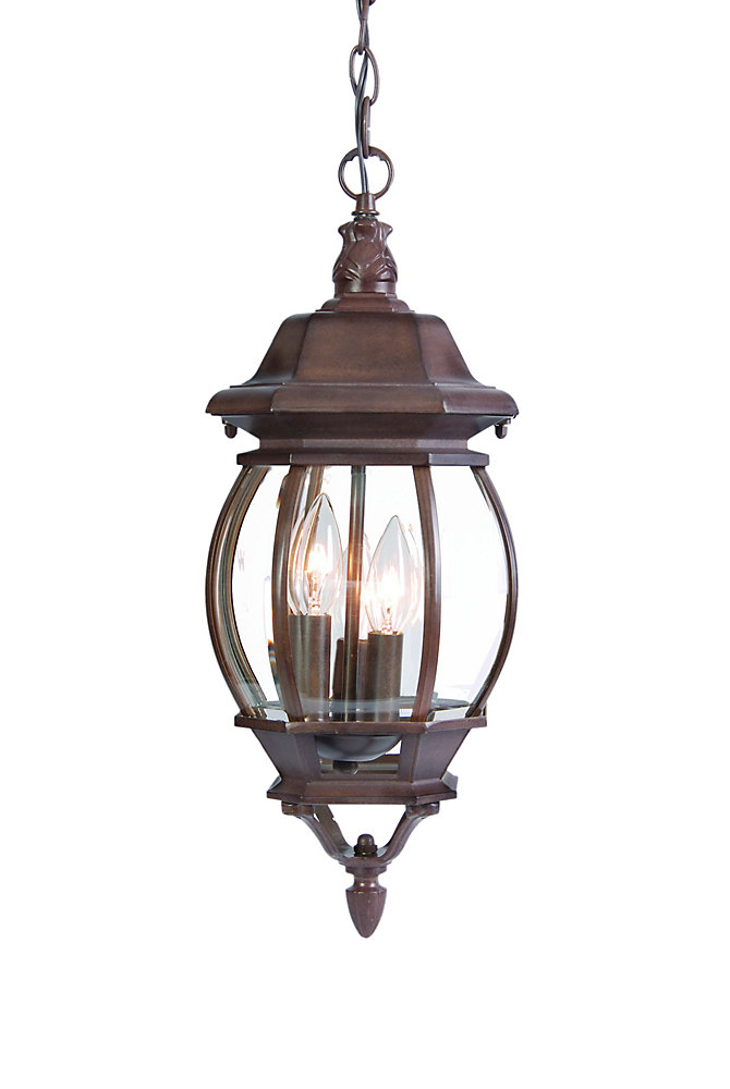 Acclaim Cau Collection 3 Light Hanging Lantern Outdoor Burled Acclaim Cau Collection 3 Light Hanging Lantern Outdoor Burled Walnut Fixture