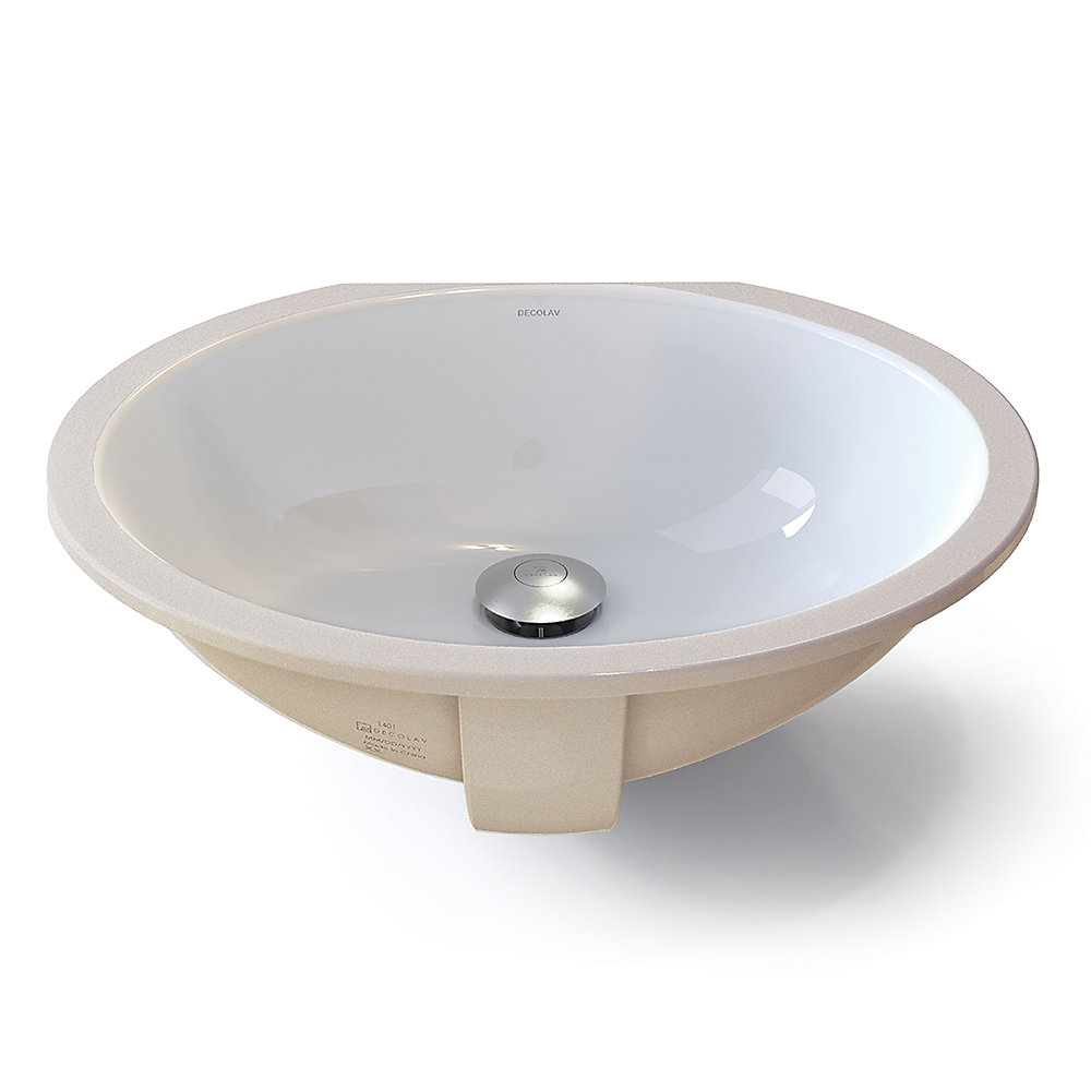 Carlyn Oval White Vitreous China Undermount Lavatory With Overflow