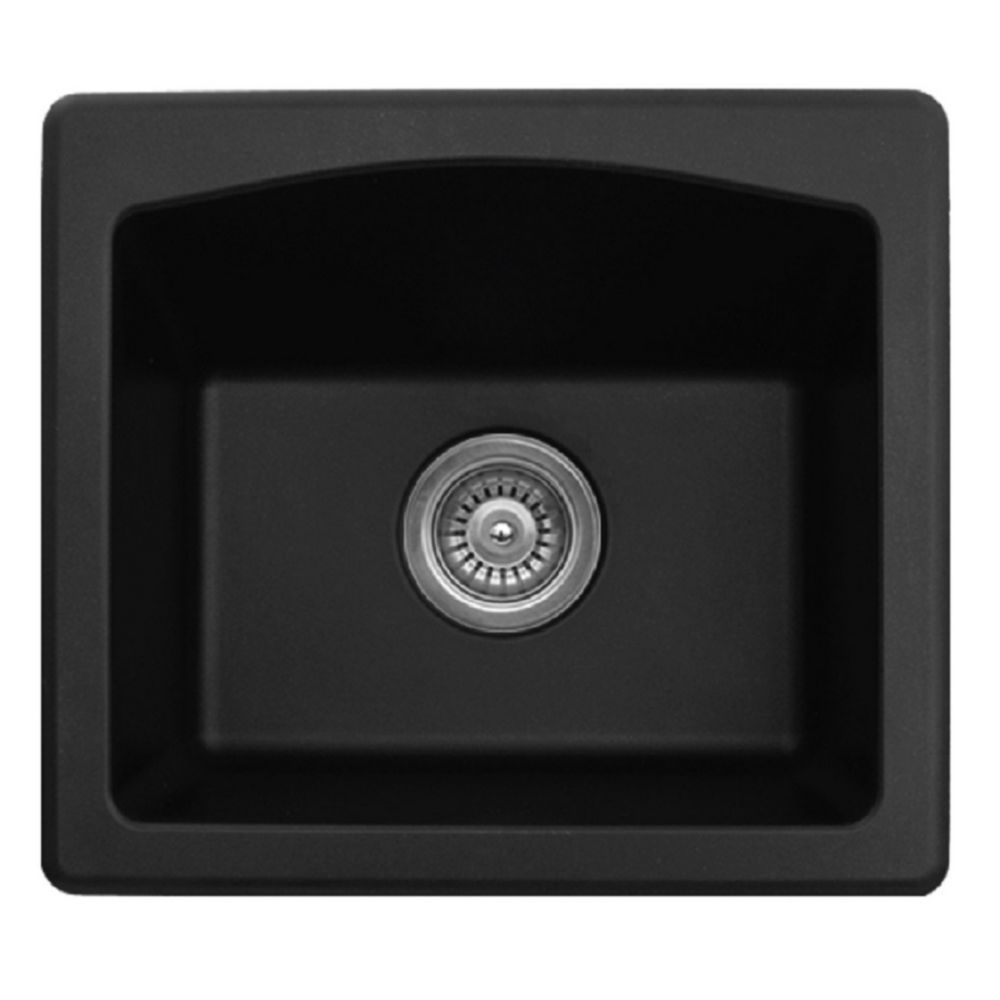 Karran Quartz 18 inch Bar/ Prep Sink in Black The Home Depot Canada