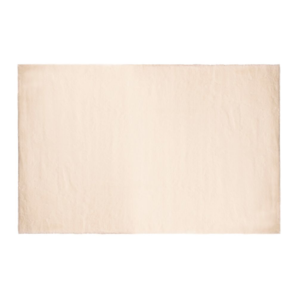 Multy Home Rabbit Faux Fur Cream 4 ft. x 6 ft. Indoor Area Rug The