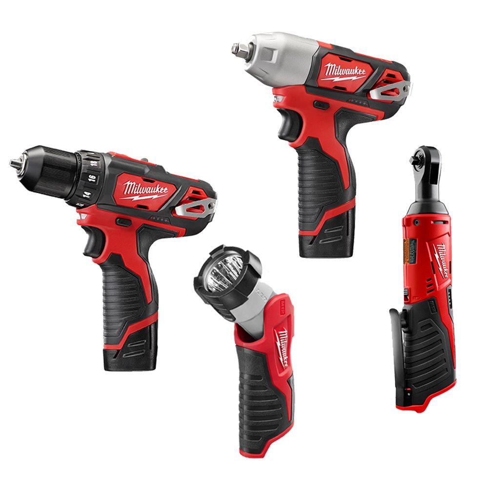 Milwaukee Tool M12 12V LithiumIon Cordless Combo Tool Kit (4Tool