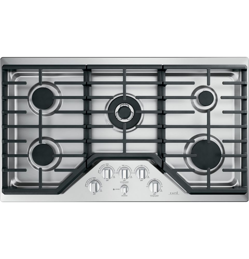 Cafe 36 Inch Gas Cooktop In Stainless Steel With 5 Burners