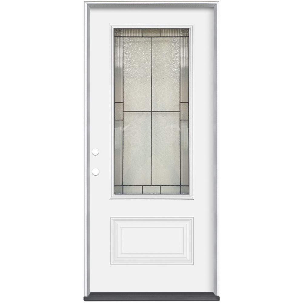 Masonite 36 x 4 9/16 Antique Black 3/4 Lite Entry Door RH The Home Depot Canada