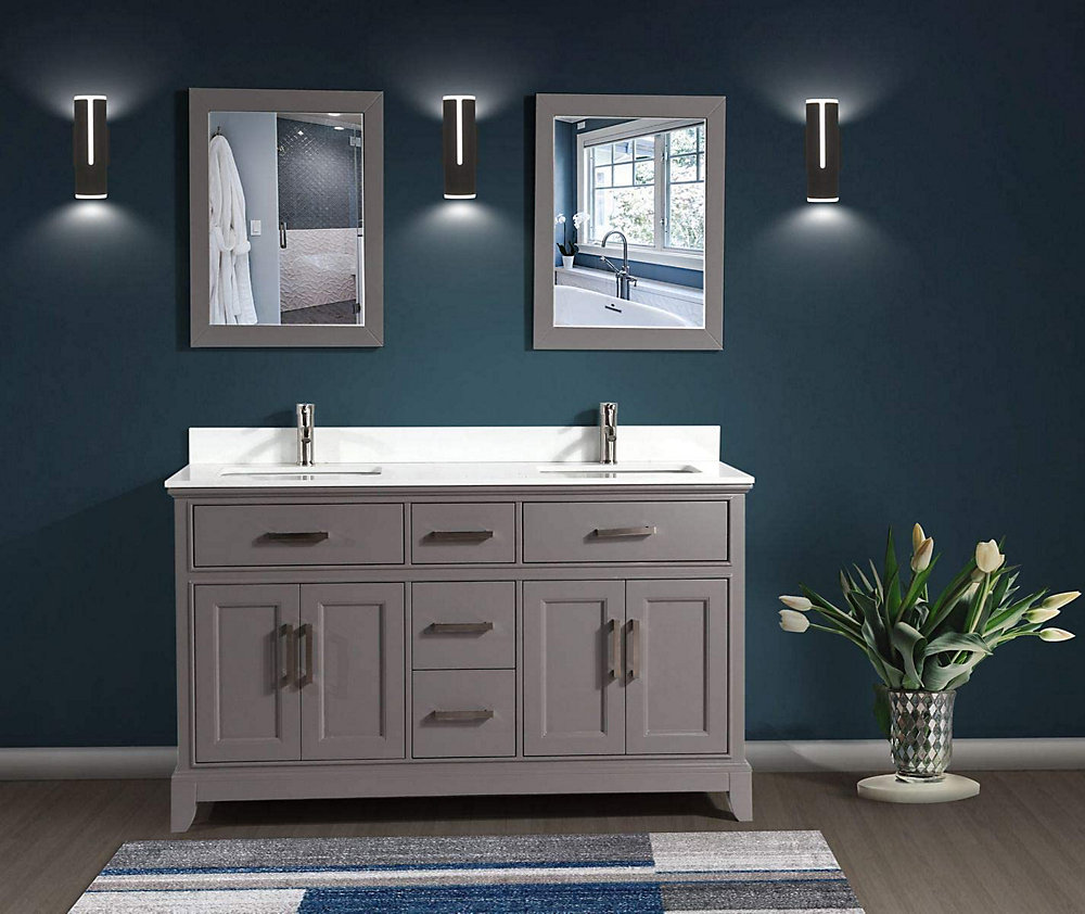 Vanity Art Genoa 72 Inch Vanity In Grey With Double Basin