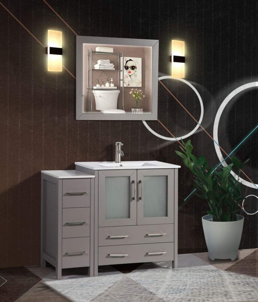 Vanity Art Brescia 42 inch Bathroom Vanity in Grey with ...