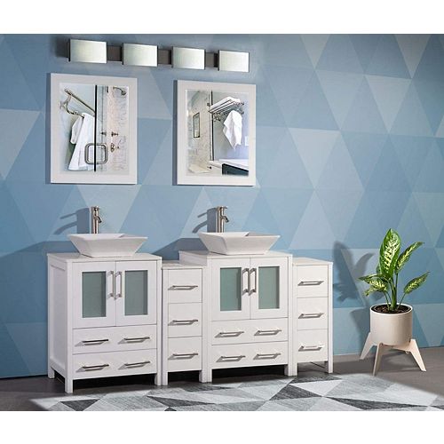 Vanity Art Brescia 30 inch Bathroom Vanity in White with Single Basin ...