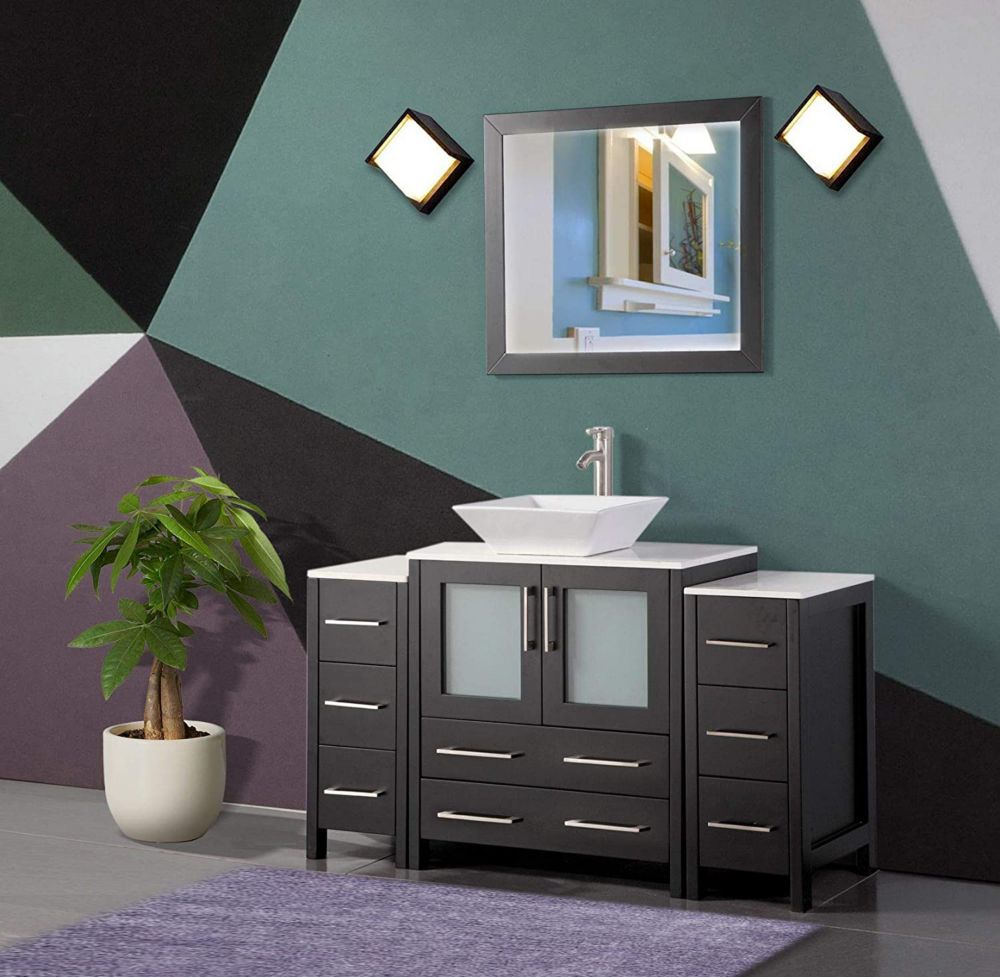 Vanity Art Ravenna 54 inch Bathroom Vanity in Espresso with Single ...