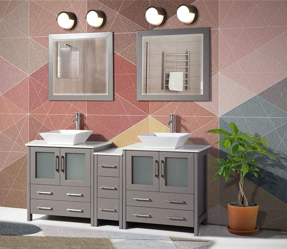 Vanity Art Ravenna 72 Inch Bathroom Vanity In Grey With Double Basin   P 1001239703 