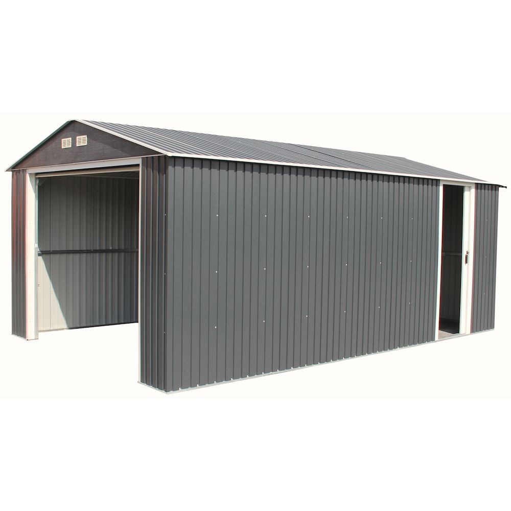 Duramax Imperial 12 Ft. W X 20 Ft. D Galvanized Steel Garage In Dark ...