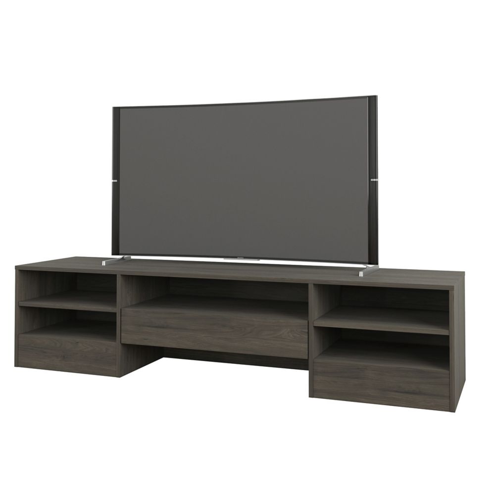 Nexera Rustik 72inch 1Drawer TV Stand in Bark Grey The Home Depot
