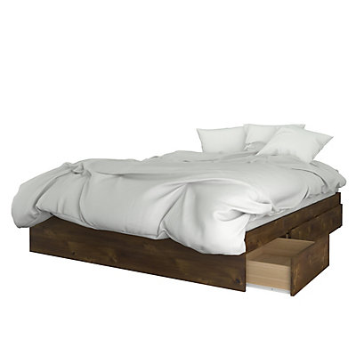 Nexera Nocce Queen Storage Bed Truffle The Home Depot Canada