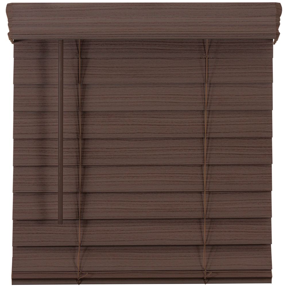 2 5 inch Cordless Premium Faux Wood Blind  Espresso 69 inch  2 5 inch Cordless Premium Faux Wood Blind  Espresso 69 inch