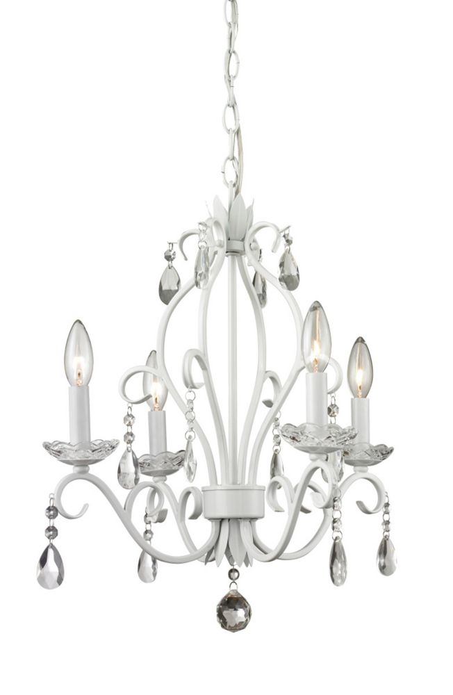 Filament Design 4Light Matte White Mini Chandelier 17.125 inch The Home Depot Canada