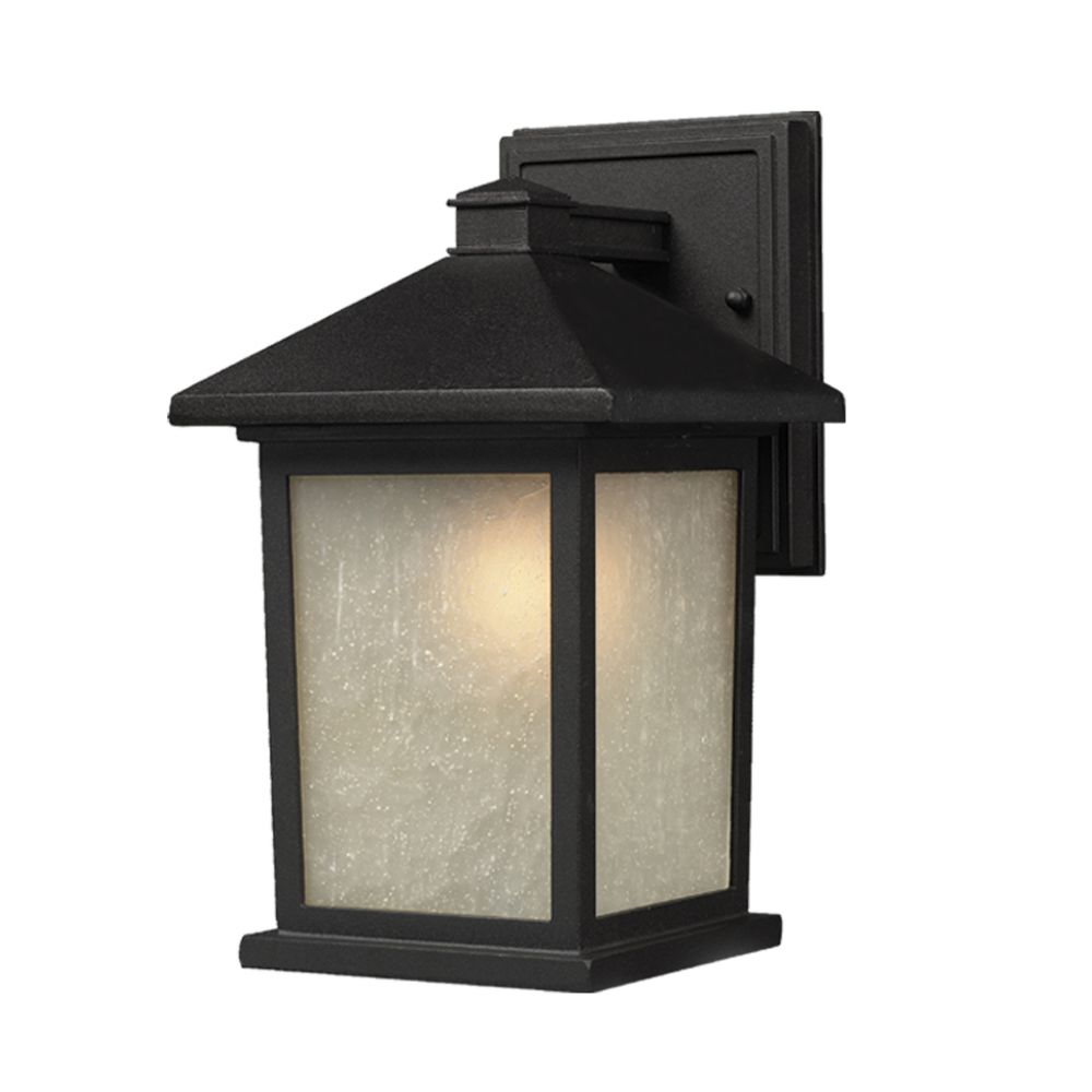 Filament Design 1Light Black Outdoor Wall Sconce with White Seedy Glass The Home Depot Canada