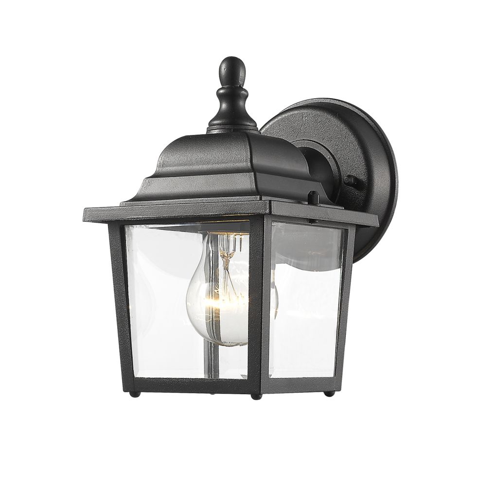 Filament Design 1 Light Black Outdoor Wall Sconce With Clear Beveled Glass 525 Inch The