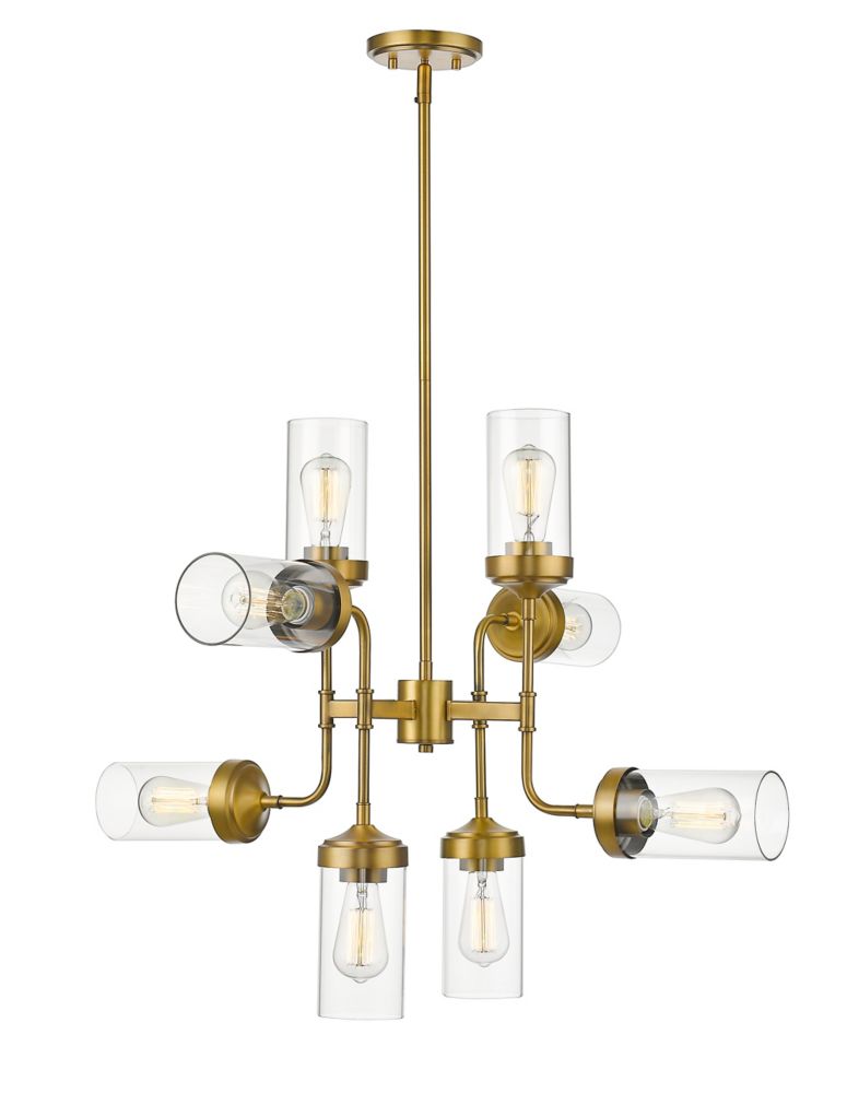 Laiton Luminaire Verre À 8 Avec Suspendu Pouces 32 Ampoules En Transparent UVLqSpGzM