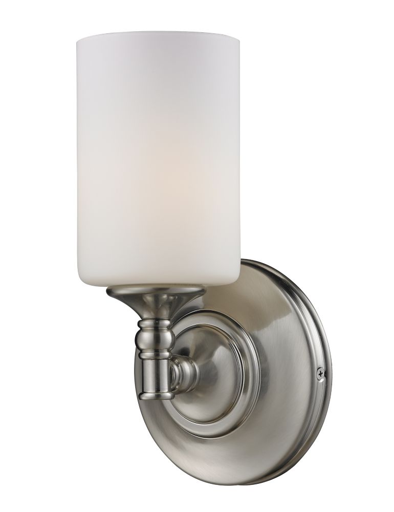 Filament Design 1Light Brushed Nickel Wall Sconce with Matte Opal