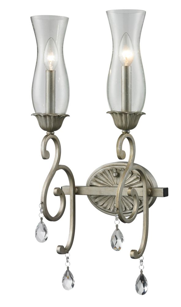 2 Murale Au Argenté AntiqueAvec 11 Verre Clair 2 Applique Ampoules Dégagé À Pouces Fini 35Aj4RqcLS