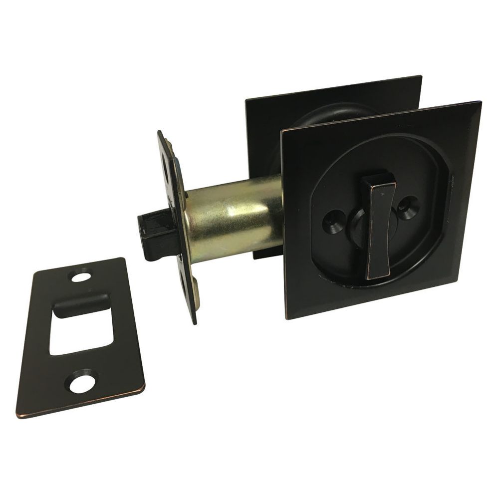 Onward Pocket Door Pull Square Privacy, OilRubbed Bronze The