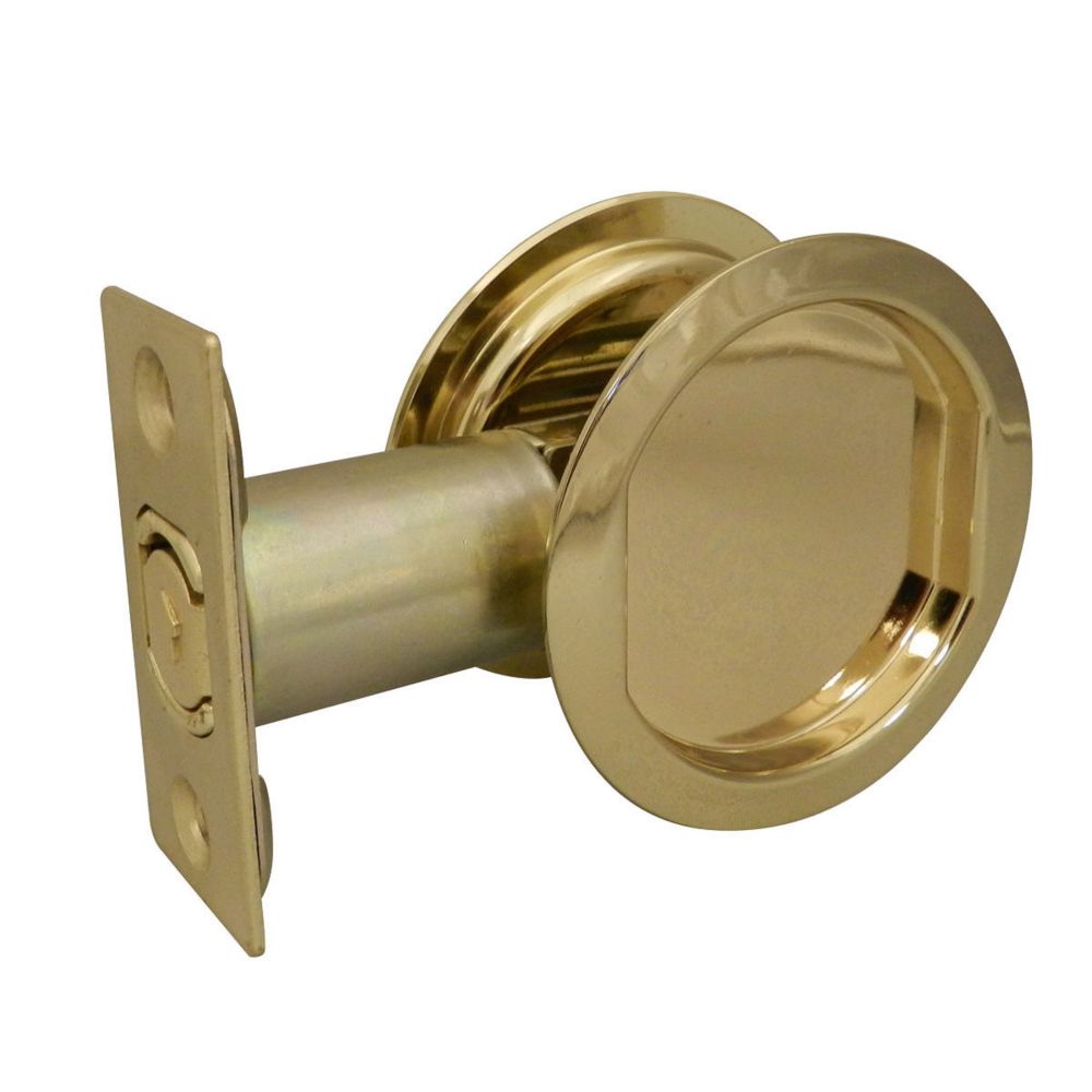 Onward Pocket Door Pull Round Passage, Bright Brass The Home