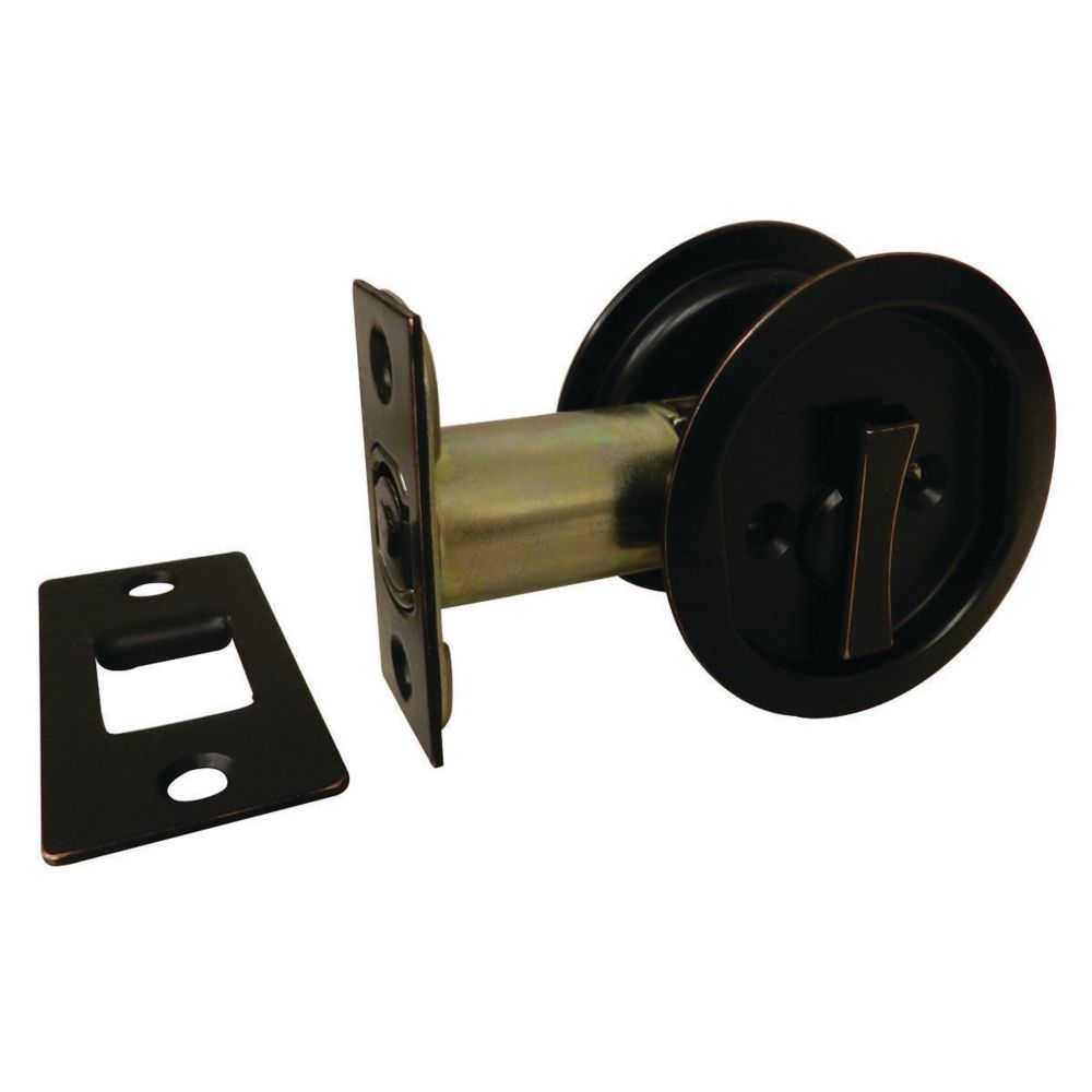 Onward Pocket Door Pull Round Privacy, OilRubbed Bronze The Home