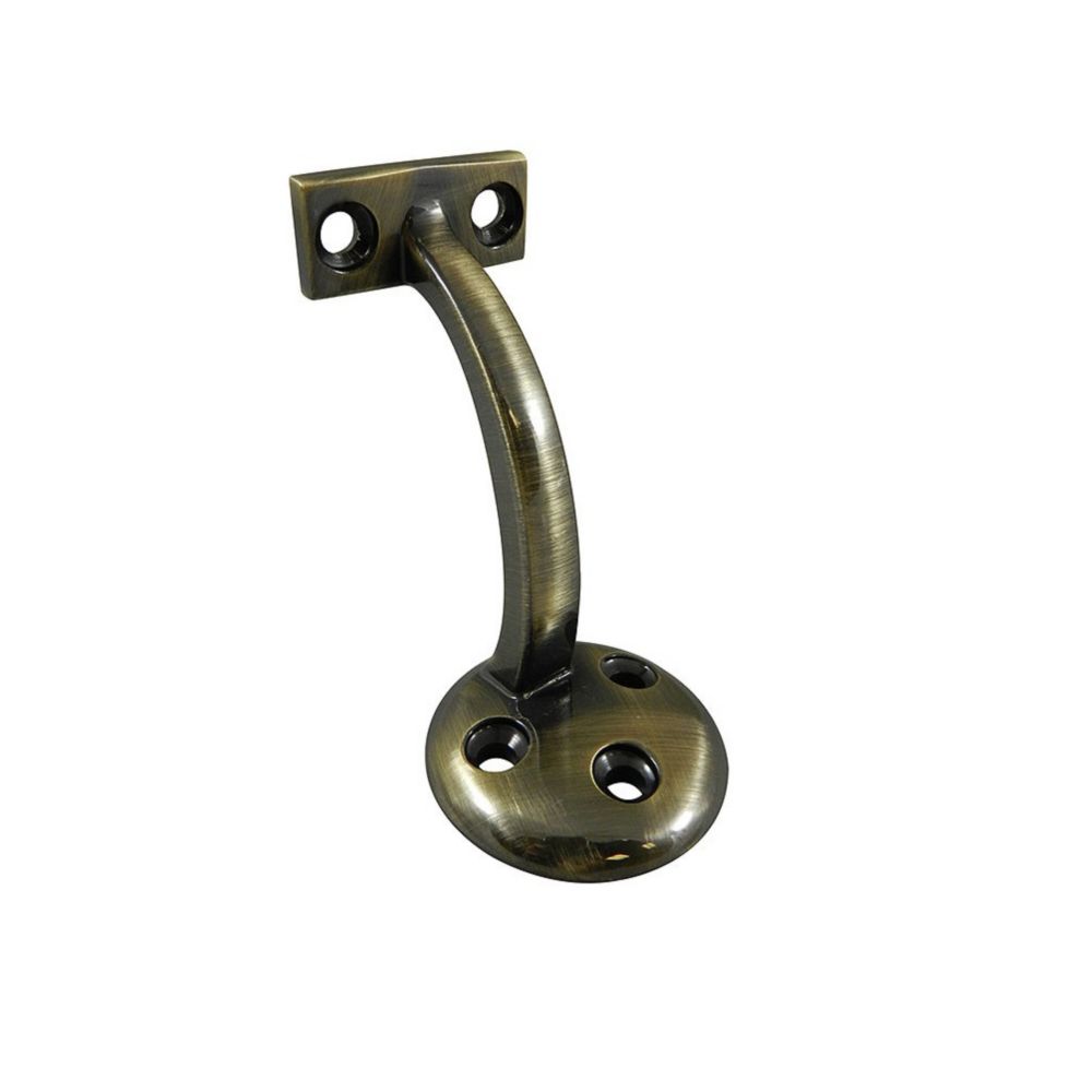 3-5/32 inch Handrail Bracket, Antique Brass