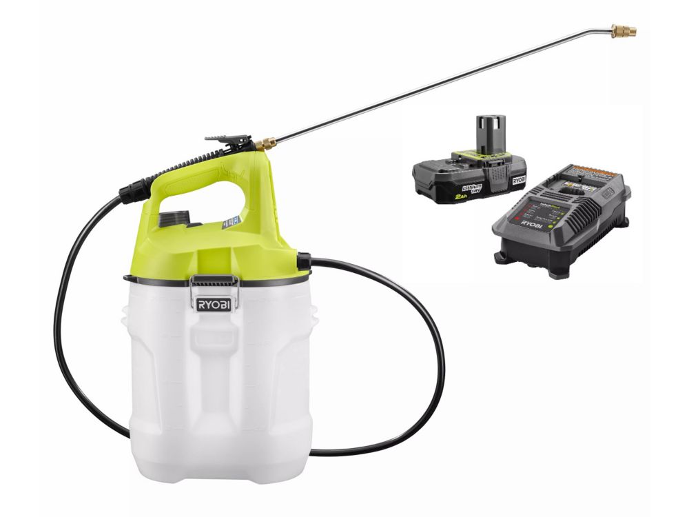 Ryobi 18V Cordless 2 Gallon Chemical Sprayer Kit W/ 2.0 Ah Battery & Charger