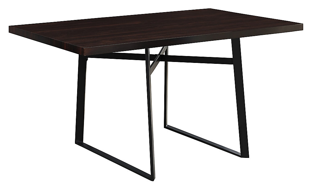 Dining Table 36 Inch X 60 Cappuccino Black Metal