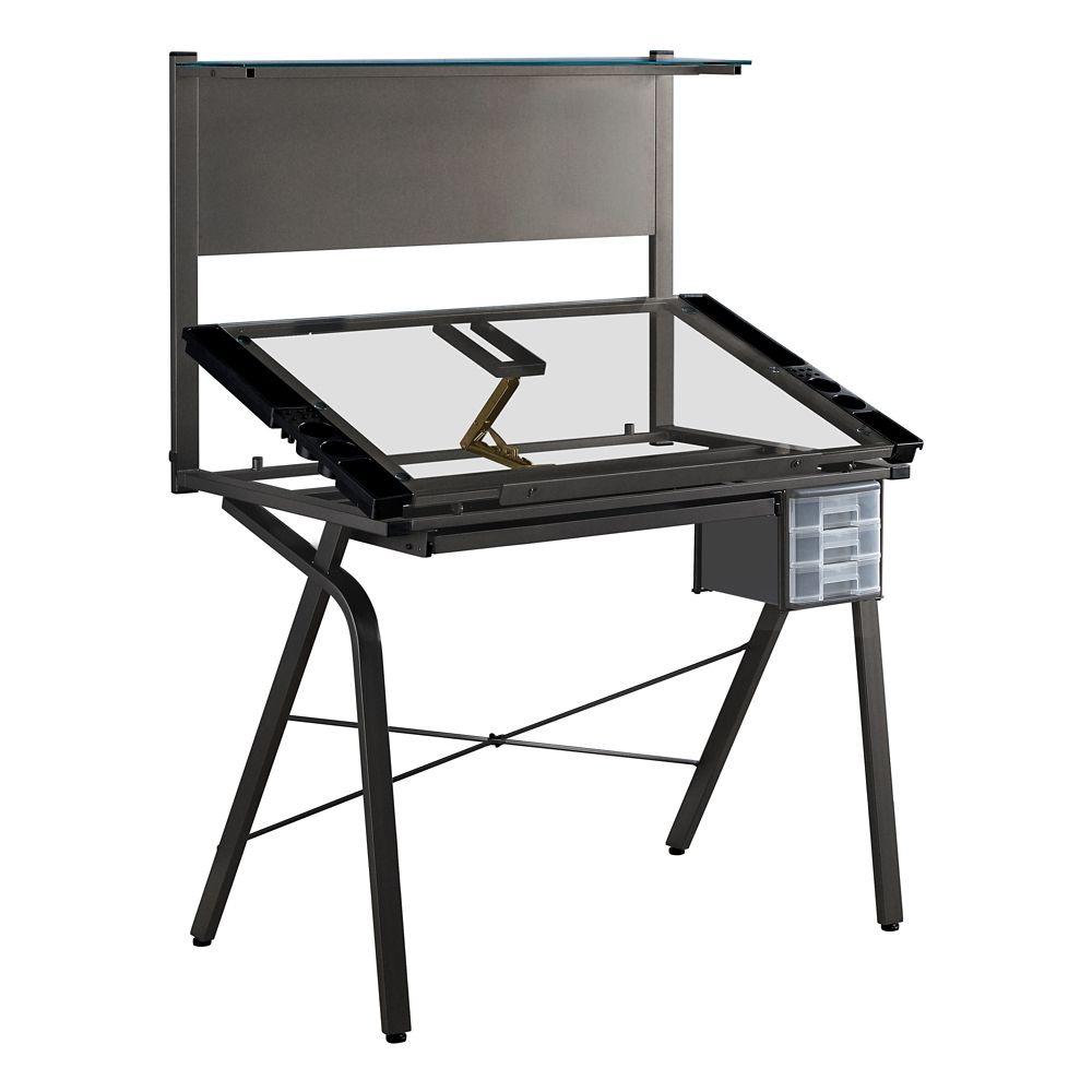 Monarch Specialties Drafting Table Adjustable Grey Metal