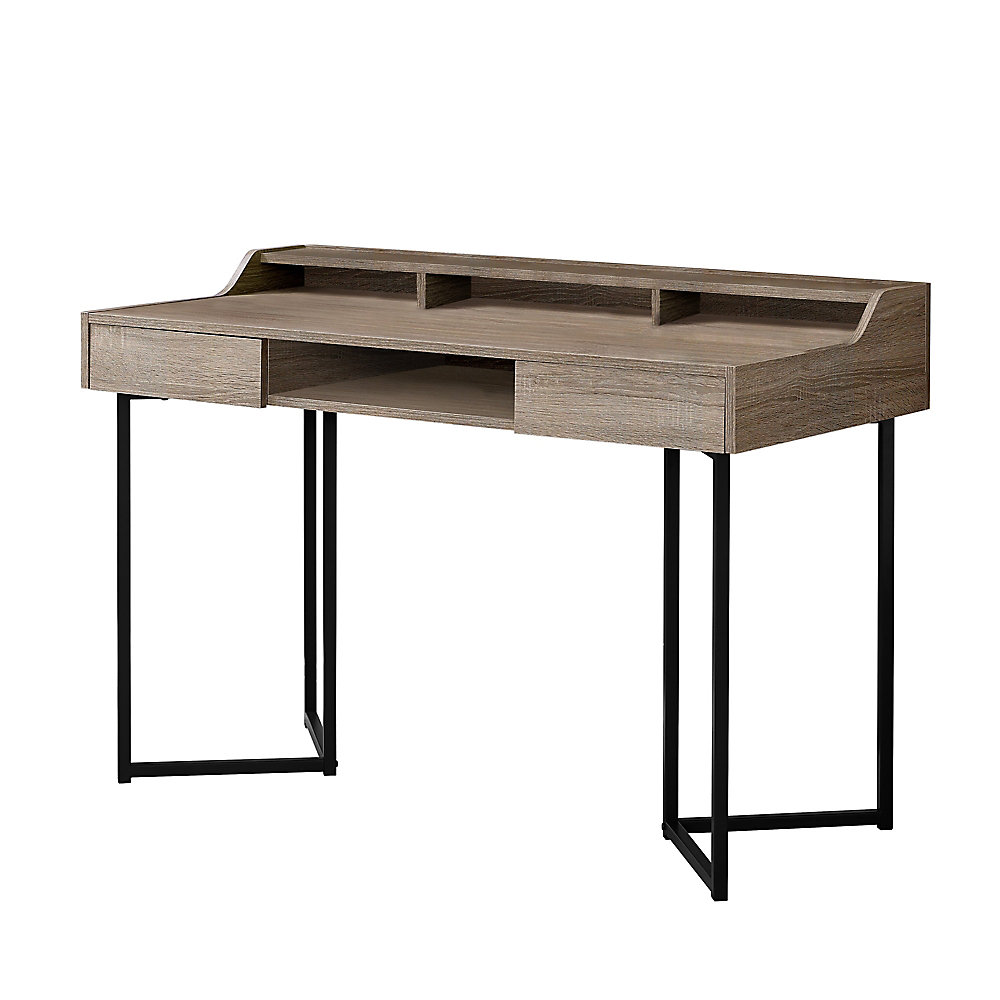 Computer Desk 48 Inch Ldark Taupeblack Metal