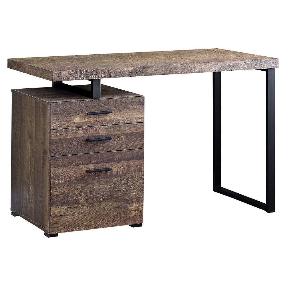 Monarch Specialties Computer Desk 48 Inch L Brown Wood Grain W Monarch Specialties Computer Desk 48 Inch L Brown Wood Grain W Black Metal