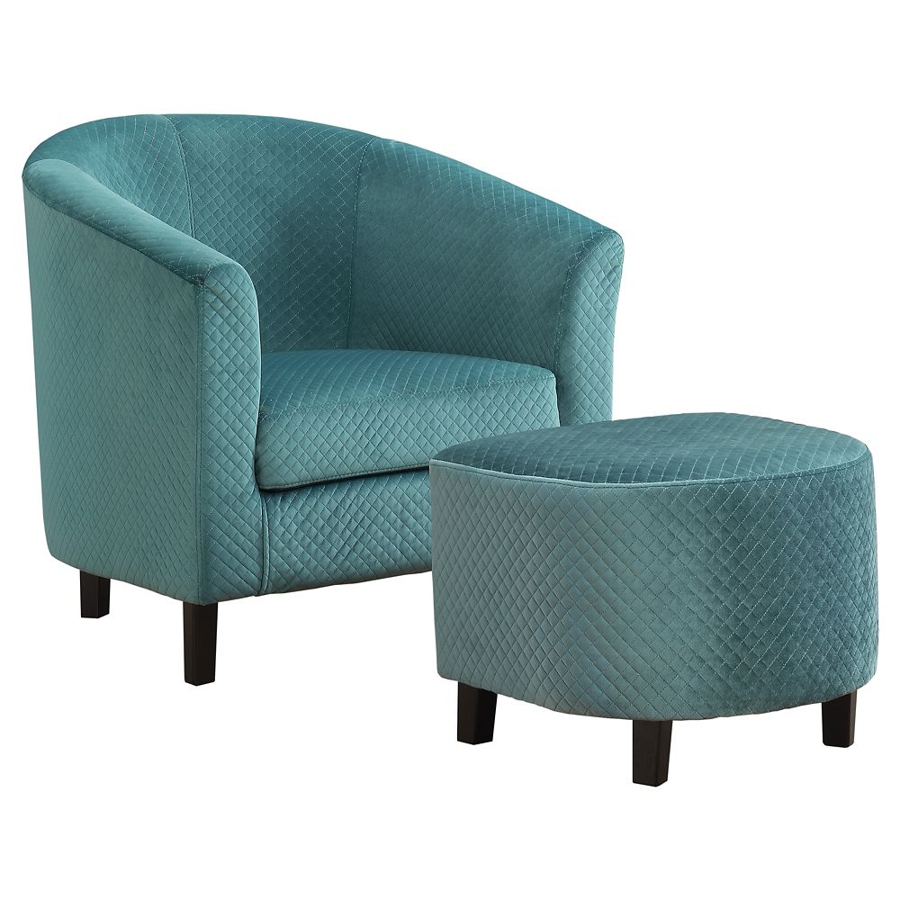 Monarch Specialties Accent Chair Turquoise Quilted Fabric Set Of 2   P 1001296214 