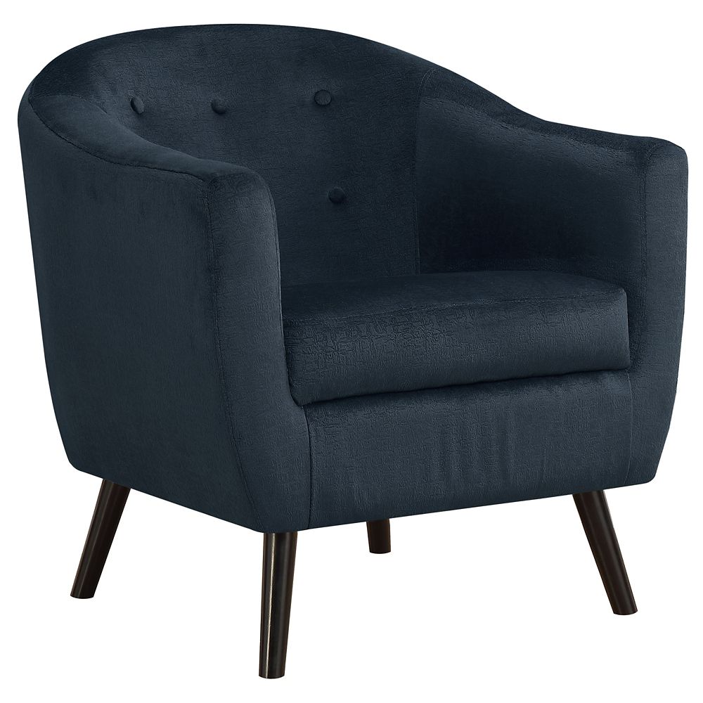 Monarch Specialties Accent Chair Dark Blue Mosaic Velvet The Home Depot Canada