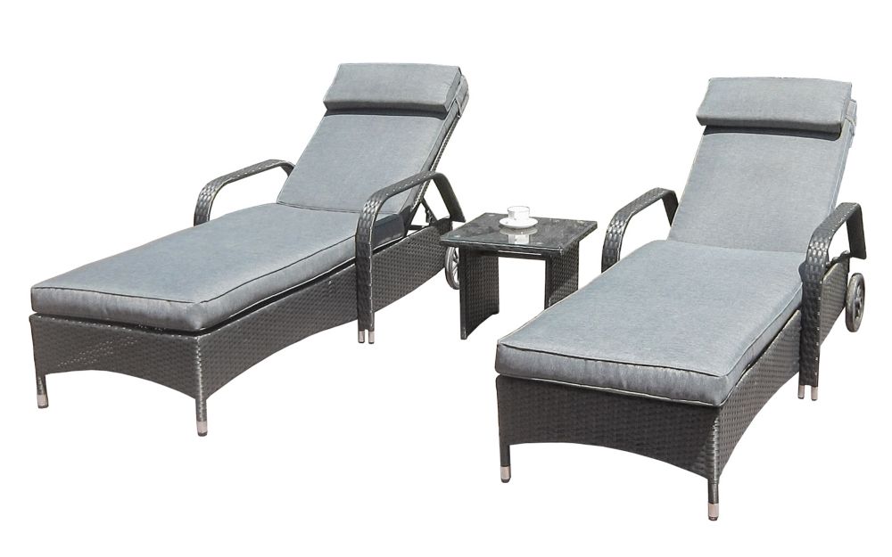 Henryka 3-Piece Lounger Set With Cushions | The Home Depot Canada