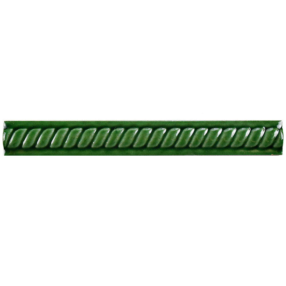 Trenza Verde Moldura 1-inch x 7-7/8-inch Ceramic Rope Pencil Wall Trim