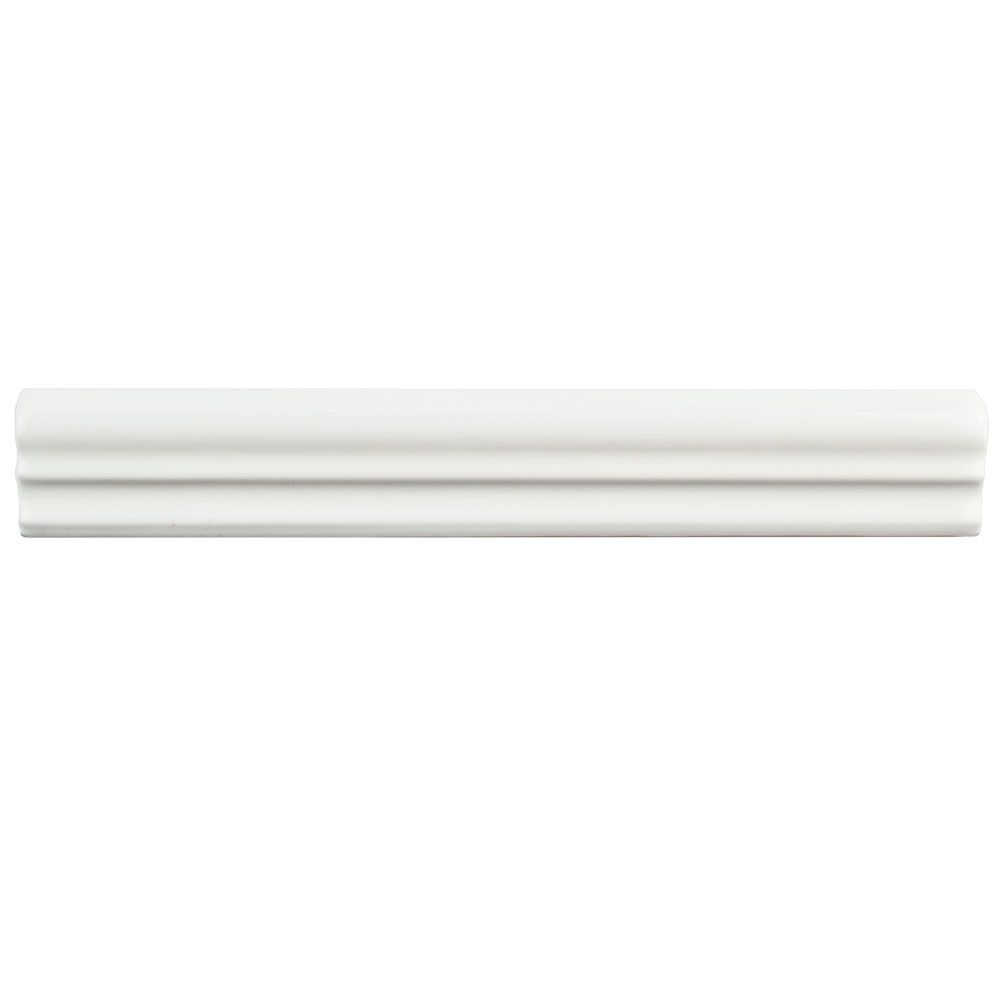 Merola Tile Blanco Brillo Zen 1-1/4-inch x 7-7/8-inch Ceramic Moldura ...