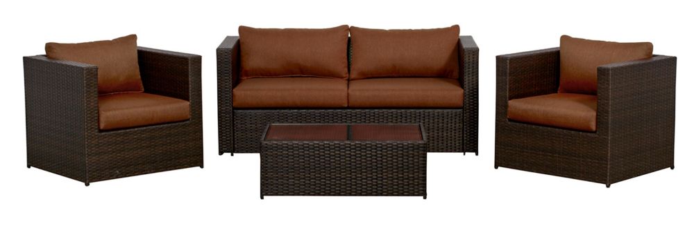 SUNSET PATIO Salon de jardin avec chaises club Palisades, 4 pièces